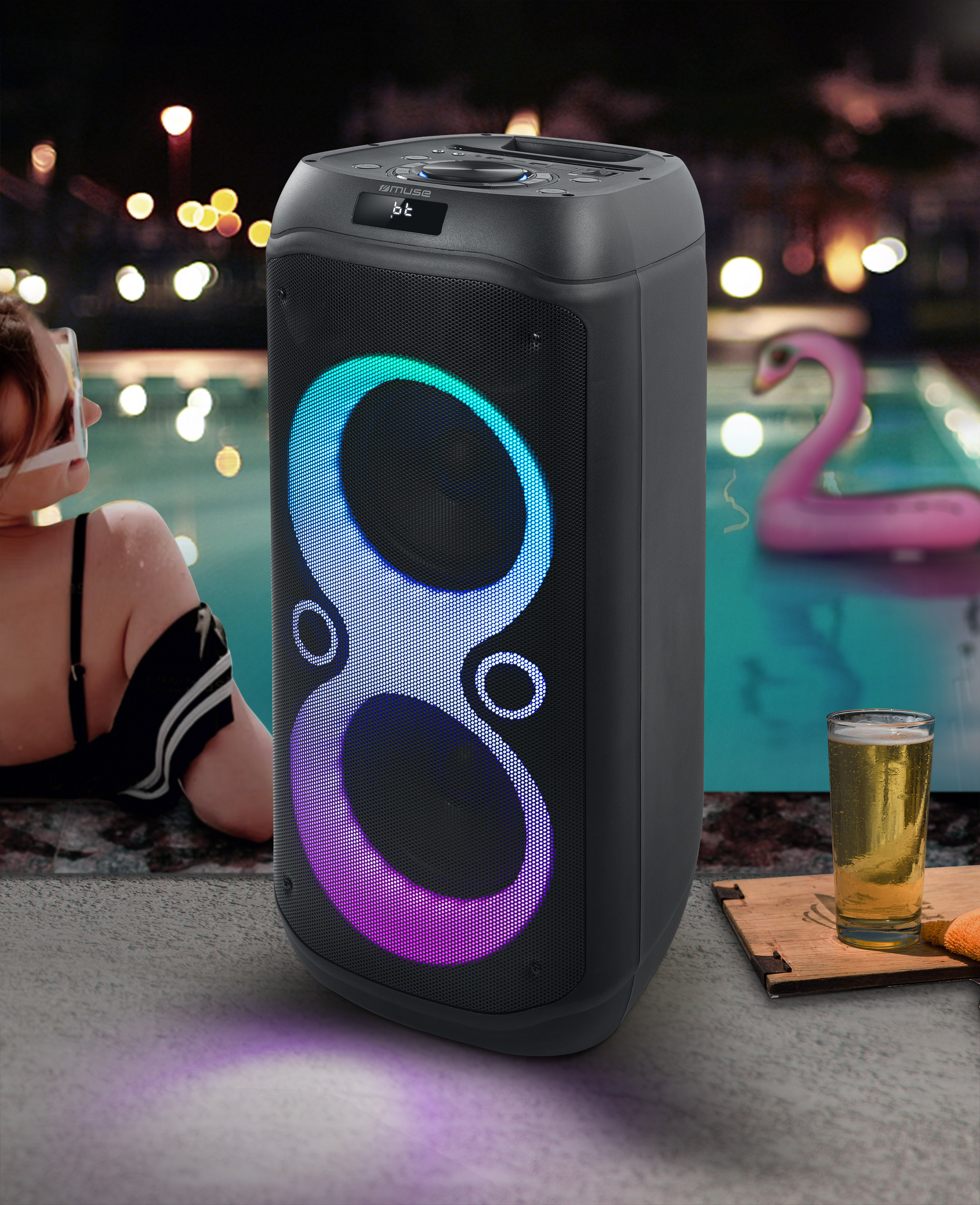 Muse | Party Box Speaker | M-1937 DJ | 600 W | Bluetooth | Black | Portable | Wireless connection