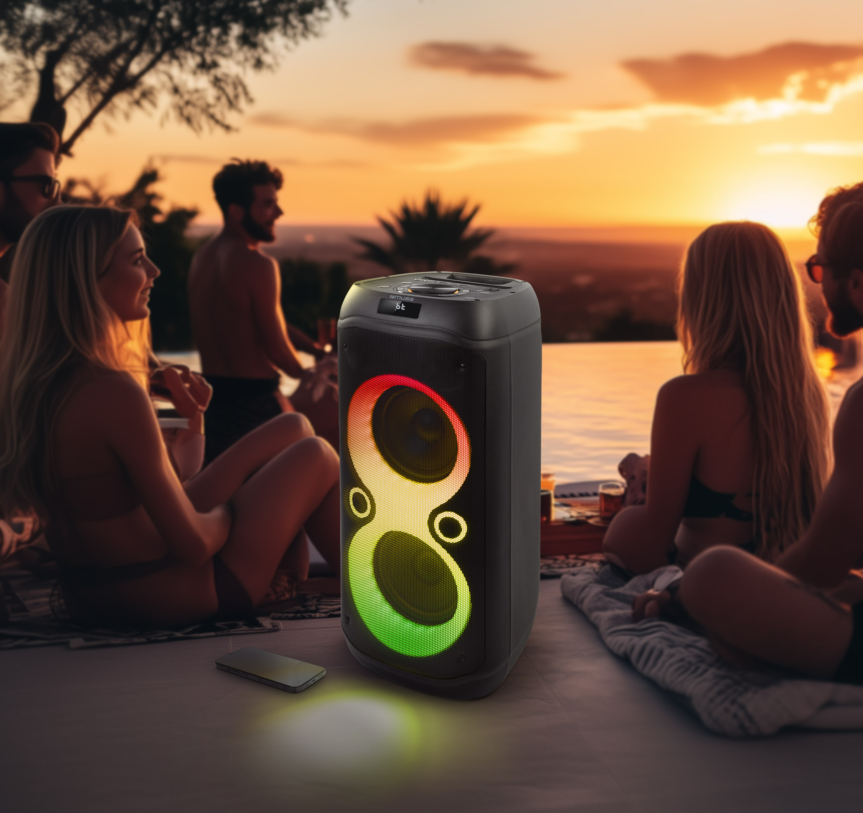 Muse | Party Box Speaker | M-1937 DJ | 600 W | Bluetooth | Black | Portable | Wireless connection