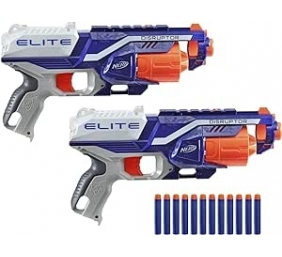 Ecost prekė po grąžinimo Nerf elite disruptor 2 vnt. disruptorių blasteriai, 12 nerf elite strėlių,