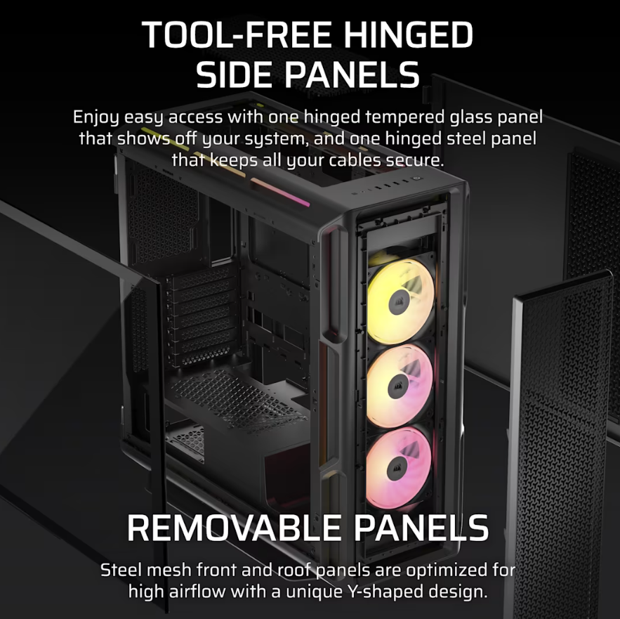 Corsair PC Case | iCUE LINK 5000T LX RGB | Black | Mid-Tower | Power supply included No