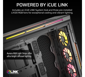 Corsair PC Case | iCUE LINK 5000T LX RGB | Black | Mid-Tower | Power supply included No
