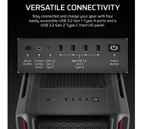 Corsair PC Case | iCUE LINK 5000T LX RGB | Black | Mid-Tower | Power supply included No