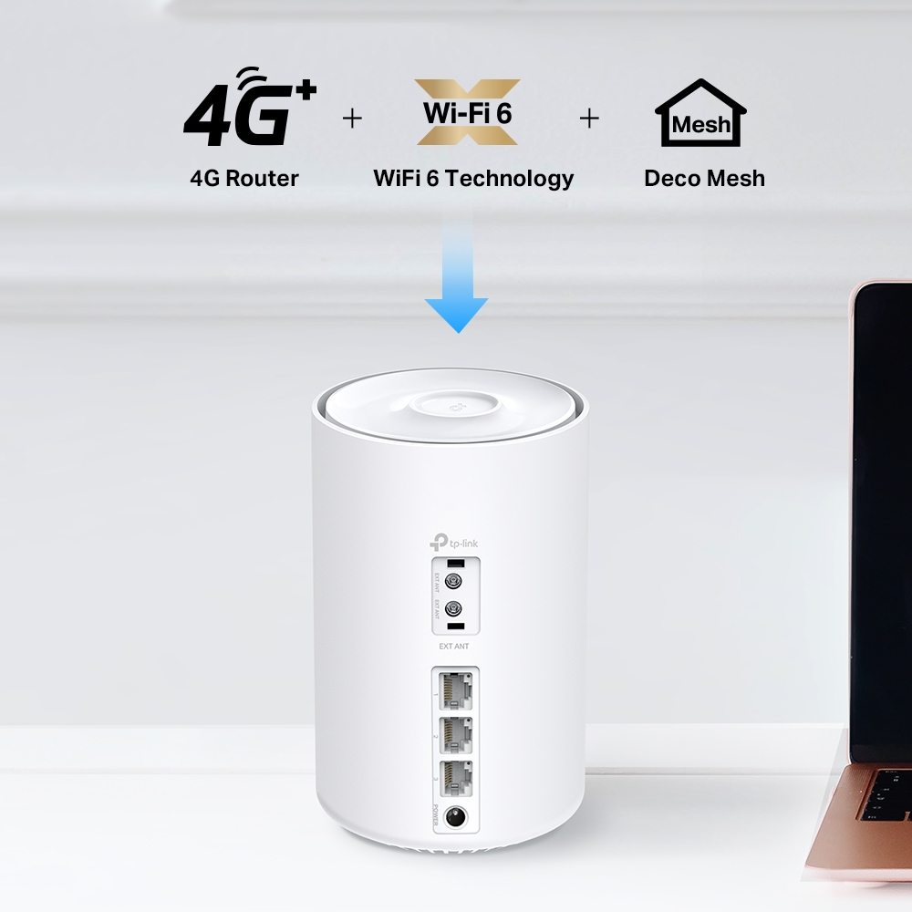 TP-LINK Deco X10-4G(1-pack) 4G+ AX1500 Whole Home Mesh Wi-Fi 6 Router | TP-LINK 4G+ AX1500 Whole Home Mesh Wi-Fi 6 Router | Deco X10-4G (1-pack) | 802.11ax | 1201 Mbit/s | Mesh Support No | MU-MiMO No | No mobile broadband