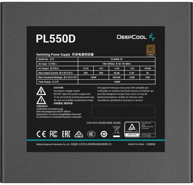 Deepcool PSU | PL550D-FC | 550 W