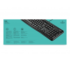 Logitech K120 Laidinė klaviatūra, USB, US, Juoda