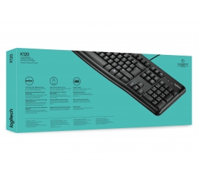 Logitech K120 Laidinė klaviatūra, USB, US, Juoda