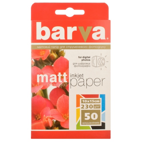 Fotopopierius Barva (IP-A230-023) Matinis 230 g/m², 10x15, 50 lapų