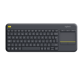 Logitech K400 Plus Touch Belaidė klaviatūra, RF Wireless, US, Juoda