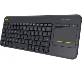 Logitech K400 Plus Touch Belaidė klaviatūra, RF Wireless, US, Juoda
