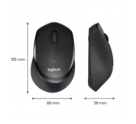 Logitech M330 Silent Plus Belaidė pelė, 1000 DPI, Juoda