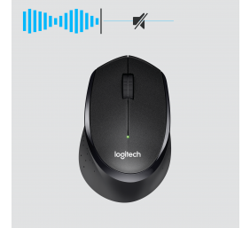 Logitech M330 Silent Plus Belaidė pelė, 1000 DPI, Juoda