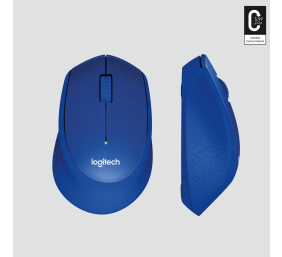 Pelė belaidė Logitech M330 silent Plus - 2.4GHZ - EMEA (910-004910),  mėlyna