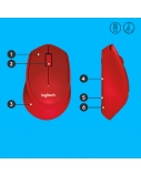 Pelė belaidė Logitech M330 silent Plus - 2.4GHZ - EMEA (910-004911),  raudona