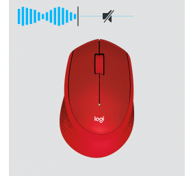 Pelė belaidė Logitech M330 silent Plus - 2.4GHZ - EMEA (910-004911),  raudona