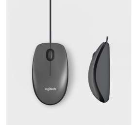 Pelė laidinė Logitech M100 USB - EMEA (910-005003), pilka