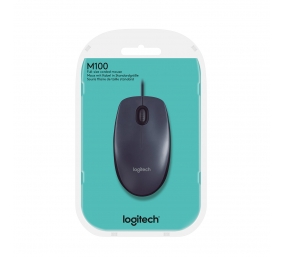 Pelė laidinė Logitech M100 USB - EMEA (910-005003), pilka