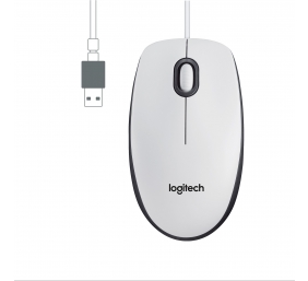 Pelė laidinė Logitech M100 USB  (910-005004), balta