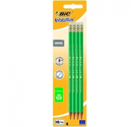 Bic Pieštukai su trintuku Evolution Original HB, 4 vnt. rinkinys 049012