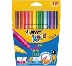 Bic Spalvoti flomasteriai Kids Visa 12 spalvų rinkinys 002758