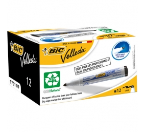 Bic Žymeklis baltai lentai Velleda 1701 1-5 mm, juodas, pakuotėje 12 vnt. 701092