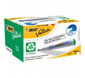 Bic Žymeklis baltai lentai Velleda 1701 1-5 mm, žalias, pakuotėje 12 vnt. 701023