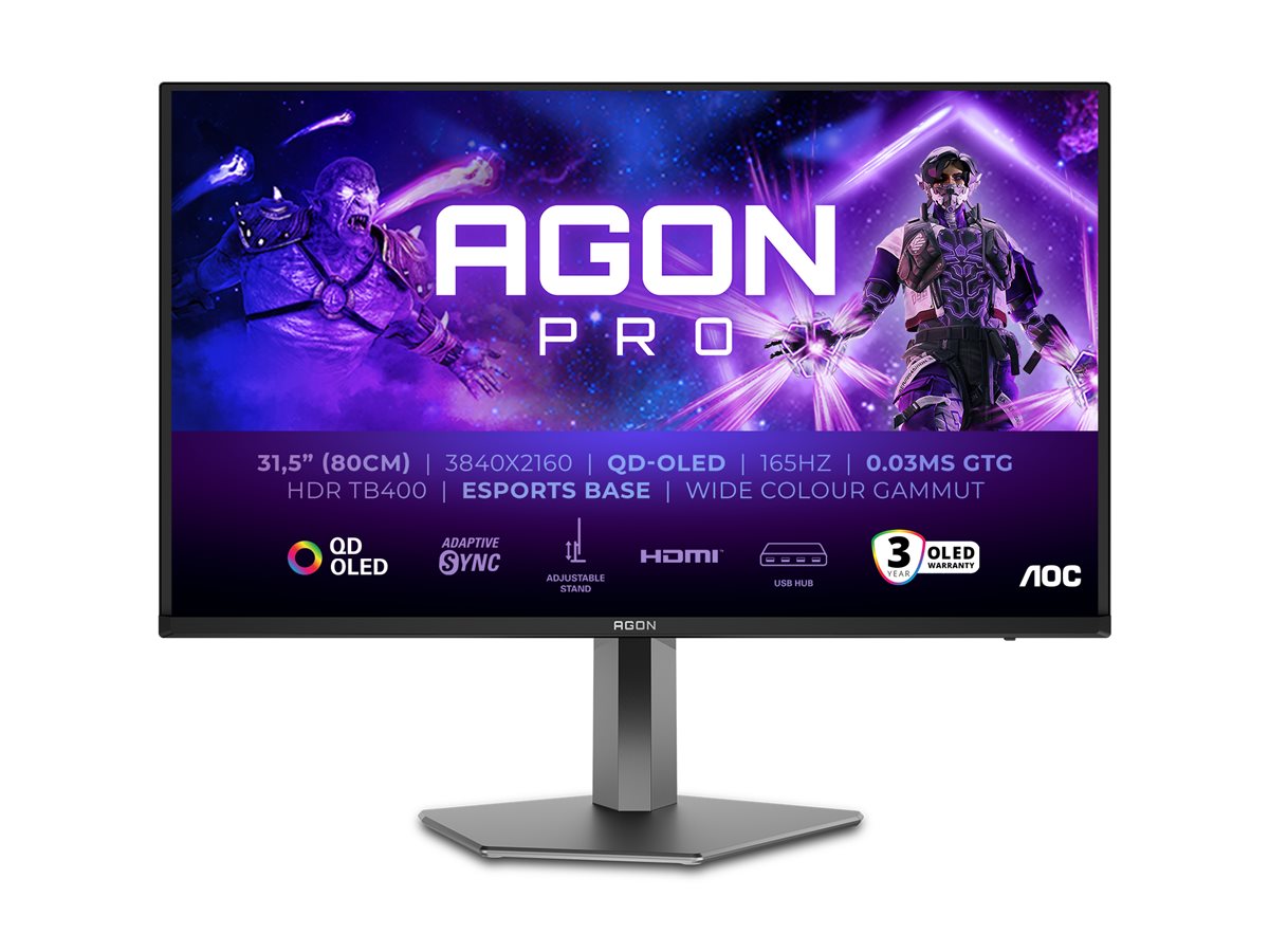 AOC AG326UD | 32 " | OLED | 165 Hz | 0.03 ms | 3840 x 2160 pixels | 250 cd/m² | HDMI ports quantity 2
