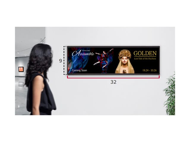 LG Ultra Stretch Signage | 37BH7N-H | 37 " | 700 cd/m² | Landscape/Portrait | 24/7 | WebOS | 14 ms | 178 ° | 178 °