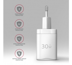 AXAGON Wall Charger 2x port (USB-A+USB-C), 30W | ACU-PQ30W