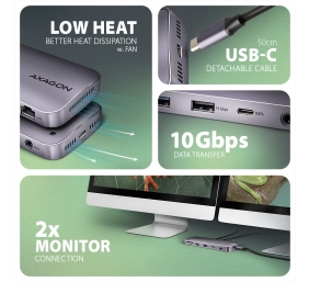 AXAGON USB-C 10Gbps GEN2COMBO 12in1 Hub | HMC-12GM2