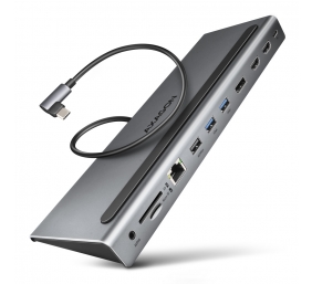 AXAGON USB-C 5Gbps TRIPLE 4K DISPLAY 11in1 Hub | HMC-4KX3