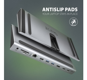AXAGON USB-C 5Gbps TRIPLE 4K DISPLAY 11in1 Hub | HMC-4KX3