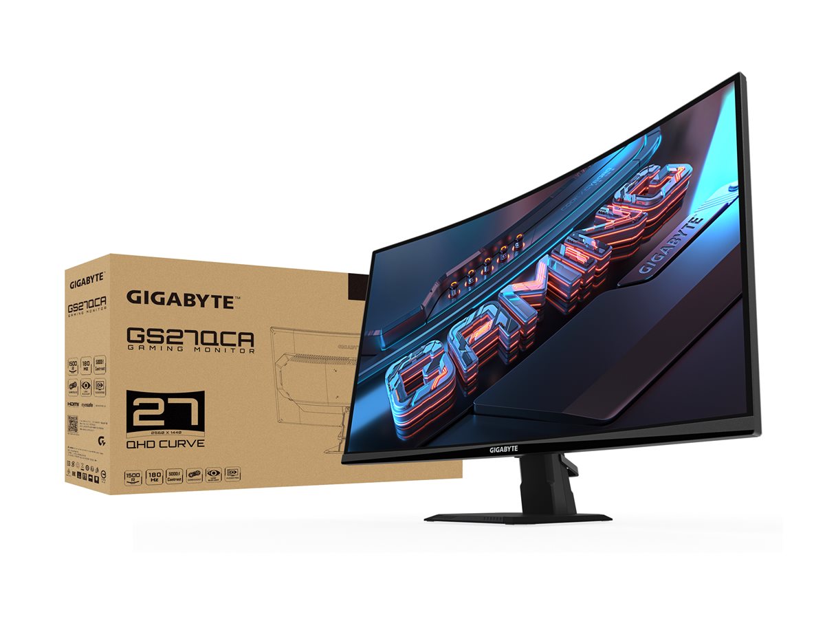 Gigabyte GS27QCA EU | 27 " | VA | 180 Hz | 1 ms | 2560 x 1440 pixels | 250 cd/m² | HDMI ports quantity 2