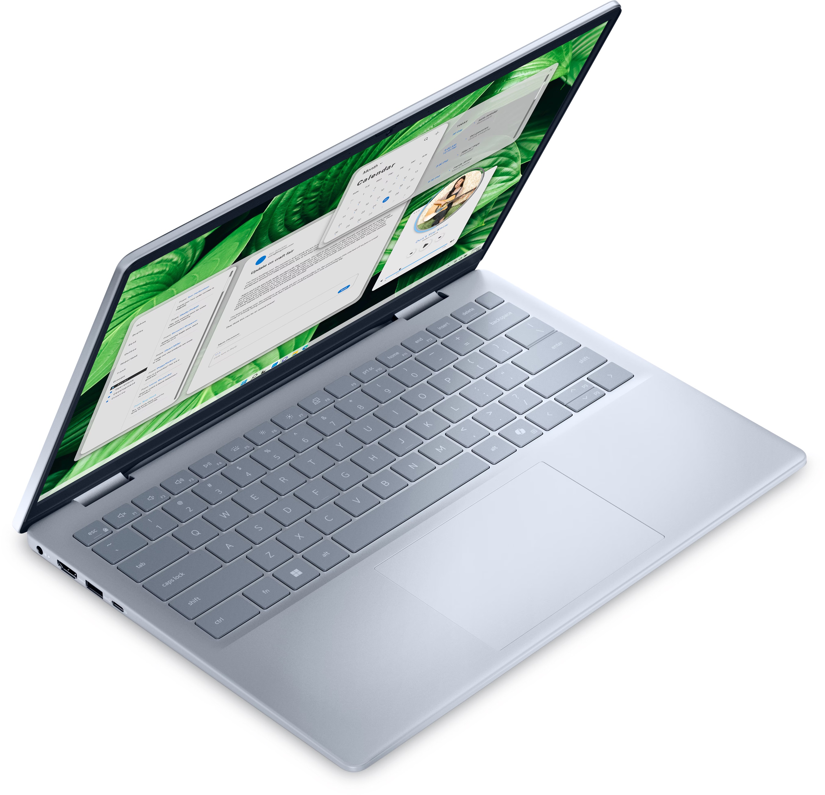 Dell Inspiron 14 5445 | Ice Blue | 14 " | WVA | FHD+ | 1920 x 1200 pixels | Anti-glare | AMD Ryzen 5 | 8540U | 16 GB | DDR5 | Solid-state drive capacity 1000 GB | AMD Radeon Graphics | Windows 11 Home | 802.11ax | Keyboard language English | Keyboard back