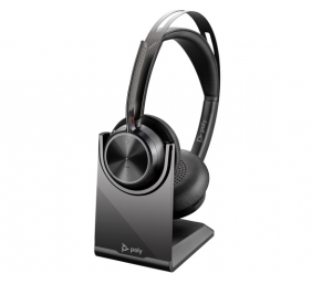 Poly Voyager Focus 2 Belaidės ausinės, Bluetooth, USB-C/A Adapter, Charging stand, Juoda