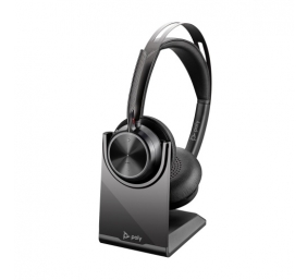 Poly Voyager Focus 2 Belaidės ausinės, Bluetooth, USB-C/A Adapter, Charging stand, Juoda