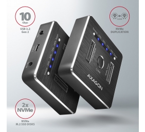 AXAGON | USB-C 3.2 Gen2 - 2x NVMe CLONE DUAL SDD Dock Station | ADSA-M2C