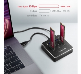 AXAGON | USB-C 3.2 Gen2 - 2x NVMe CLONE DUAL SDD Dock Station | ADSA-M2C