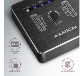 AXAGON | USB-C 3.2 Gen2 - 2x NVMe CLONE DUAL SDD Dock Station | ADSA-M2C