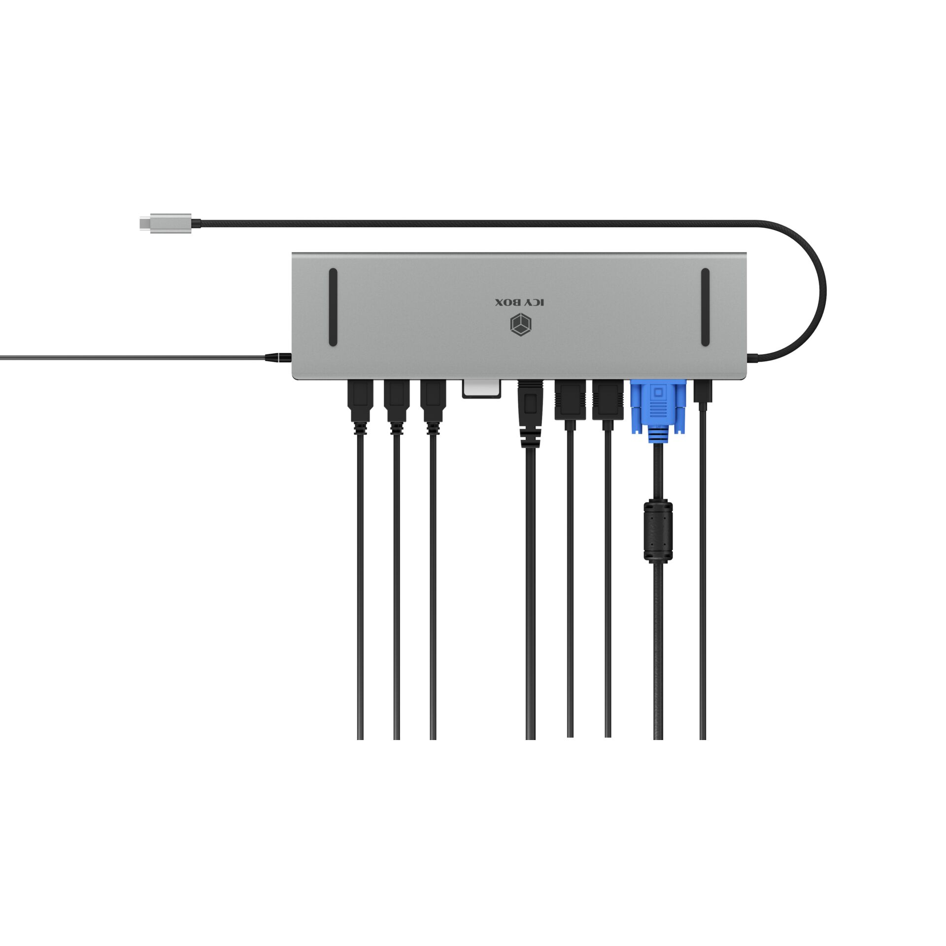 Raidsonic Docking Station | IB-DK2106a-CPD | Ethernet LAN (RJ-45) ports 1 | VGA (D-Sub) ports quantity 1 | HDMI ports quantity 2