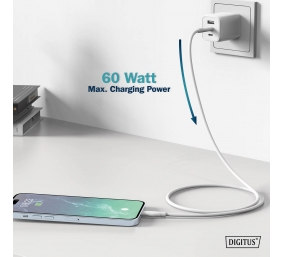 Digitus Silicone Connection Cable | AK-300341-010-W | USB-C to USB-C