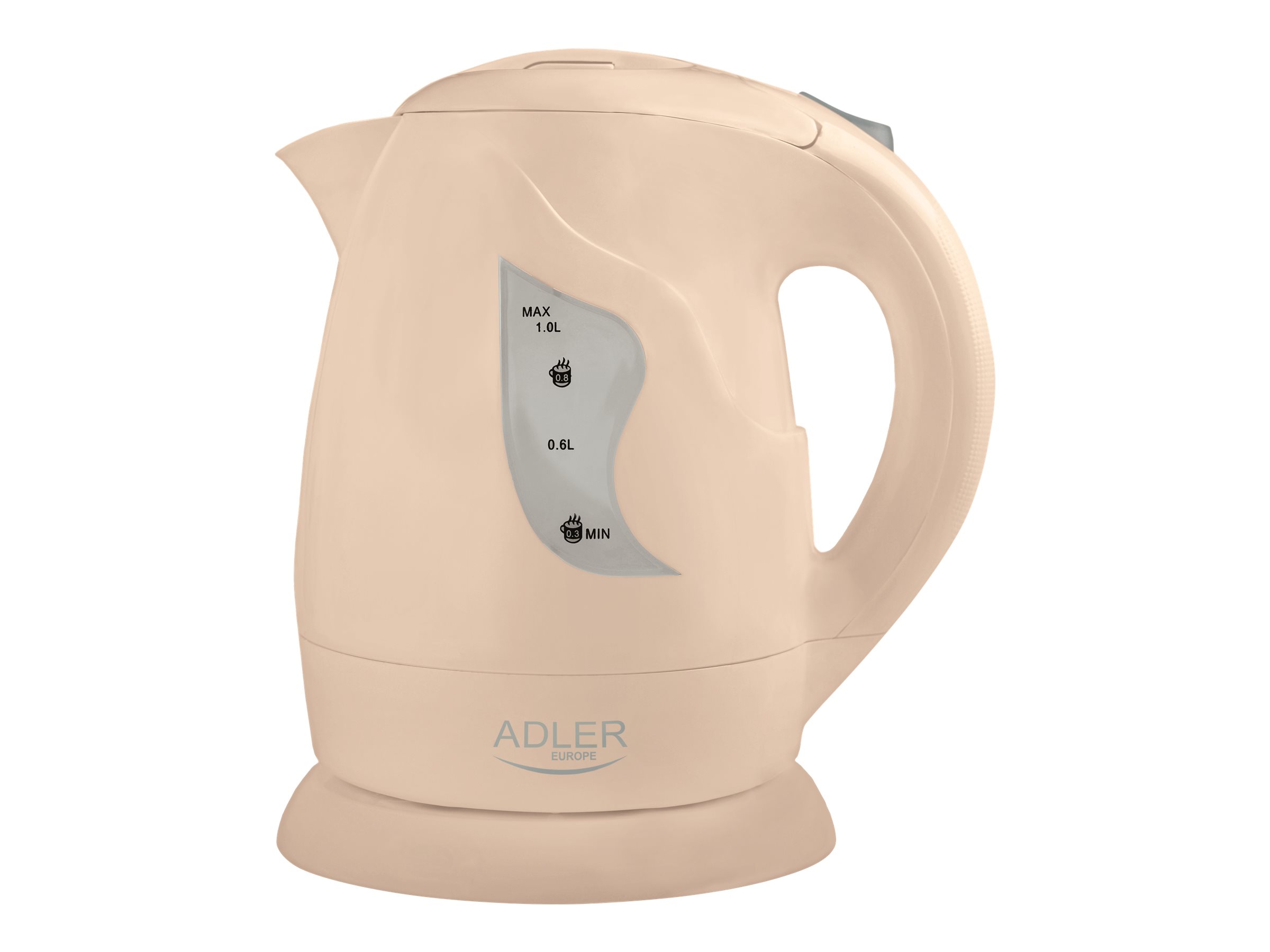 Adler | Kettle | AD 08 b | Standard | 850 W | 1 L | Plastic | 360° rotational base | Beige