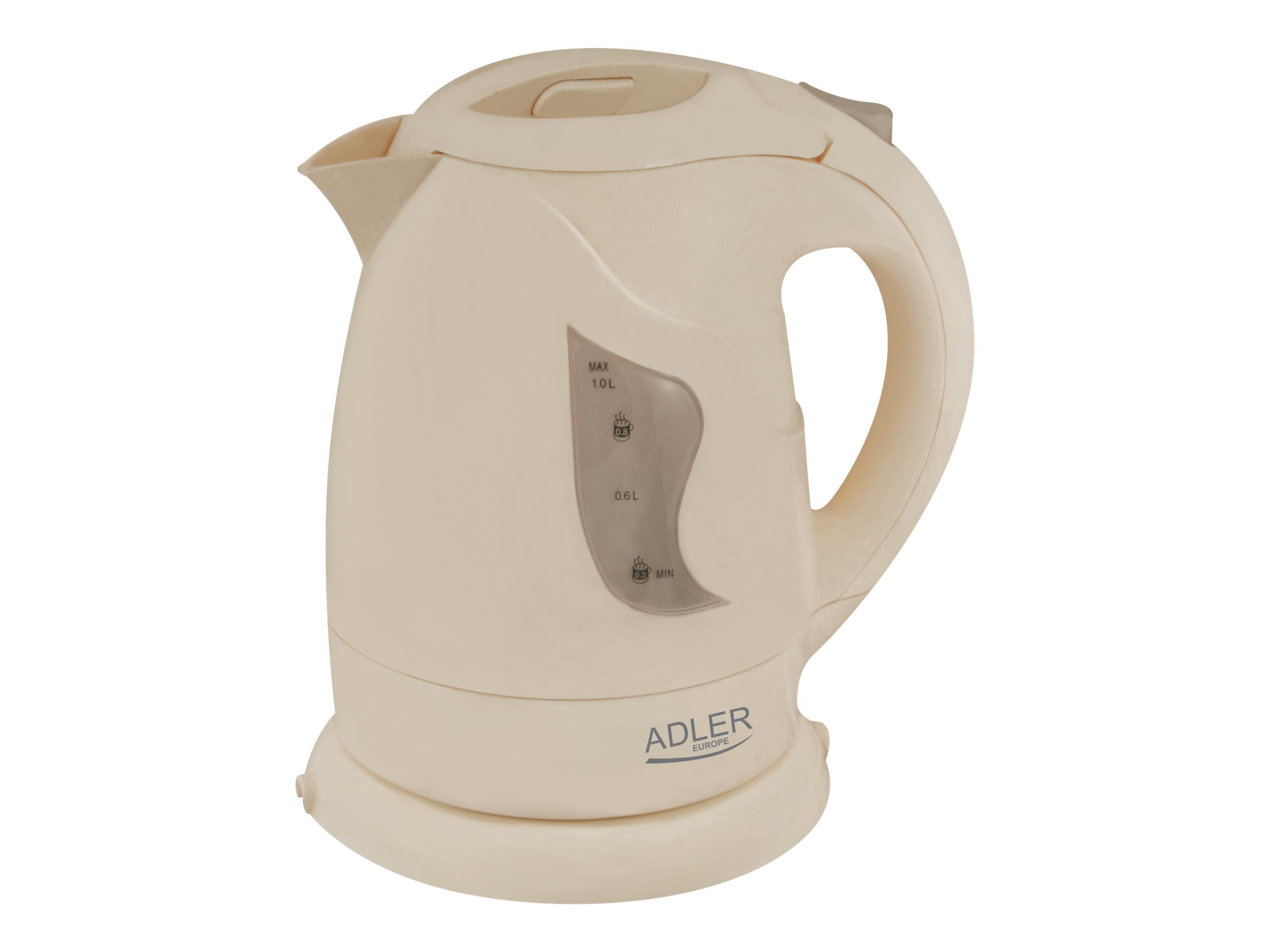 Adler | Kettle | AD 08 b | Standard | 850 W | 1 L | Plastic | 360° rotational base | Beige