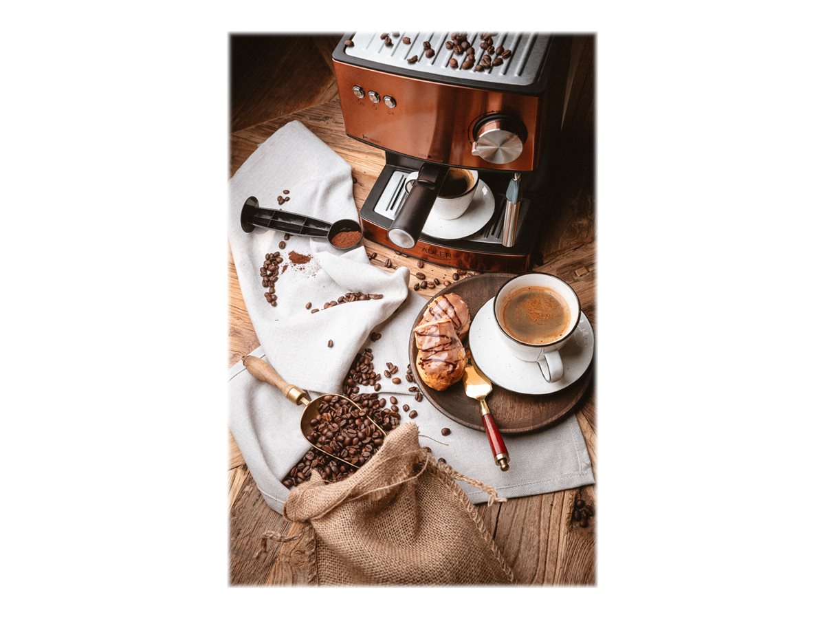 Adler | Espresso coffee machine | AD 4404cr | Pump pressure 15 bar | Built-in milk frother | Semi-automatic | 850 W | Cooper/ black