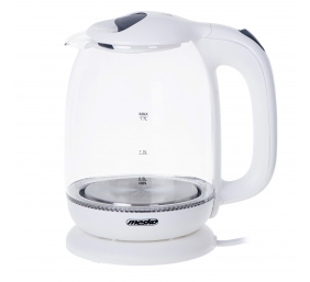 Mesko | Kettle | MS 1302w | Electric | 2200 W | 1.7 L | Glass | 360° rotational base | White