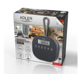 Adler | Waterproof universal radio | AD 1912 | Alarm function | Black