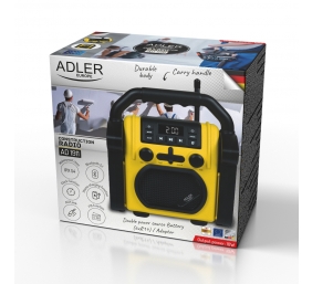 Adler | Construction radio with Bluetooth | AD 1911 | AUX in | Black/Yellow