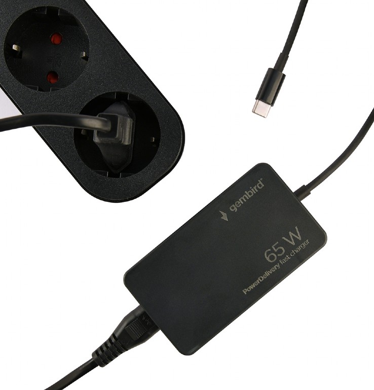 Cablexpert 65 W PowerDelivery GaN USB Type-C Fast Charger | NPA-AC-PDQC65-01
