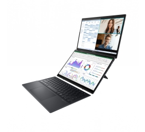 Asus Zenbook Duo UX8406CA-PZ068X | Basalt Gray | 14 " | OLED | Touchscreen | 3K | 2880 x 1800 pixels | Glossy | Intel Core Ultra 9 | 285H | 32 GB | LPDDR5X | Solid-state drive capacity 2000 GB | Intel Arc Graphics | Windows 11 Pro | 802.11be | Bluetooth v