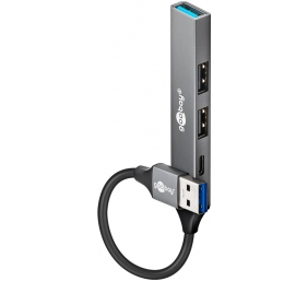 Goobay Slim 4-Port USB Hub, USB-A to USB-C/USB-A, 5 Gbit/s | 74458