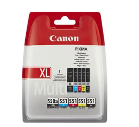 Canon PGI-550XL PGBK/CLI-551 (6431B009) Rašalinių kasečių komplektas, PGBK/C/M/Y/BK